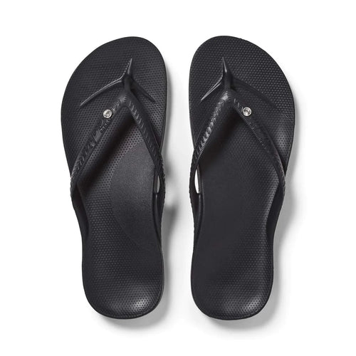 Archies Footwear Arch Support Thongs - Classic - Crystal Black in Single
