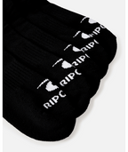 Rip Curl Brand Ankle Sock 5-Pk in BLACK