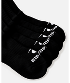 Rip Curl Brand Crew Sock 5-Pk in BLACK