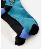 Rip Curl Logo Crew Sock 3-Pk - Boy in BLACK/WHITE
