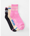 Rip Curl Mixed Socks 3-Pk in PINK
