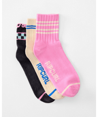 Rip Curl Mixed Socks 3-Pk in PINK