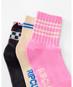 Rip Curl Mixed Socks 3-Pk in PINK