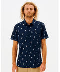 Rip Curl Paradise Palms S/S Shirt in NAVY