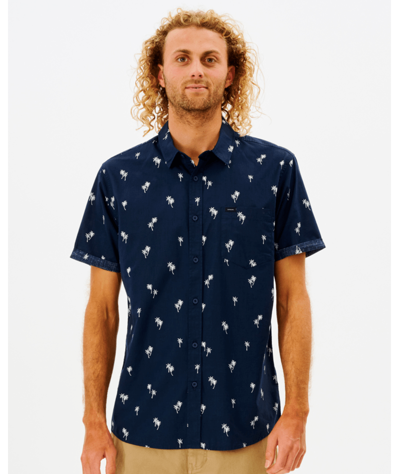 Rip Curl Paradise Palms S/S Shirt in NAVY