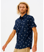 Rip Curl Paradise Palms S/S Shirt in NAVY