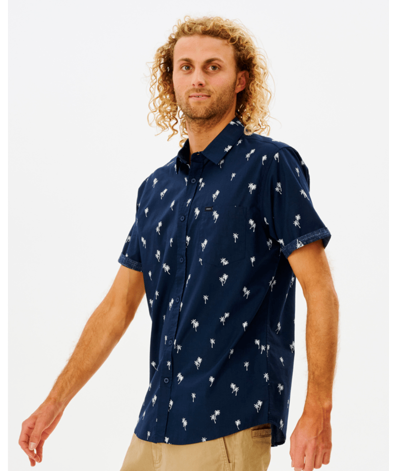 Rip Curl Paradise Palms S/S Shirt in NAVY