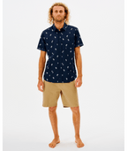 Rip Curl Paradise Palms S/S Shirt in NAVY