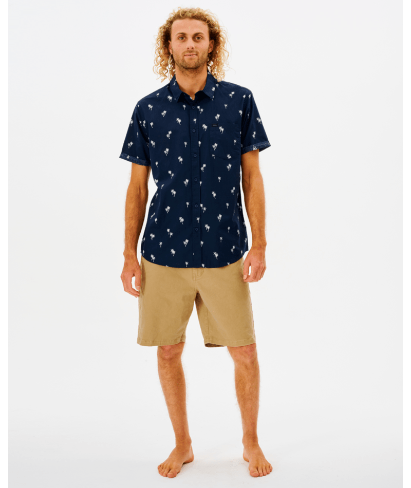 Rip Curl Paradise Palms S/S Shirt in NAVY