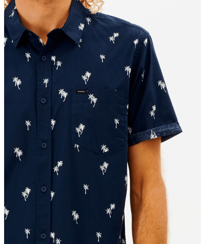 Rip Curl Paradise Palms S/S Shirt in NAVY