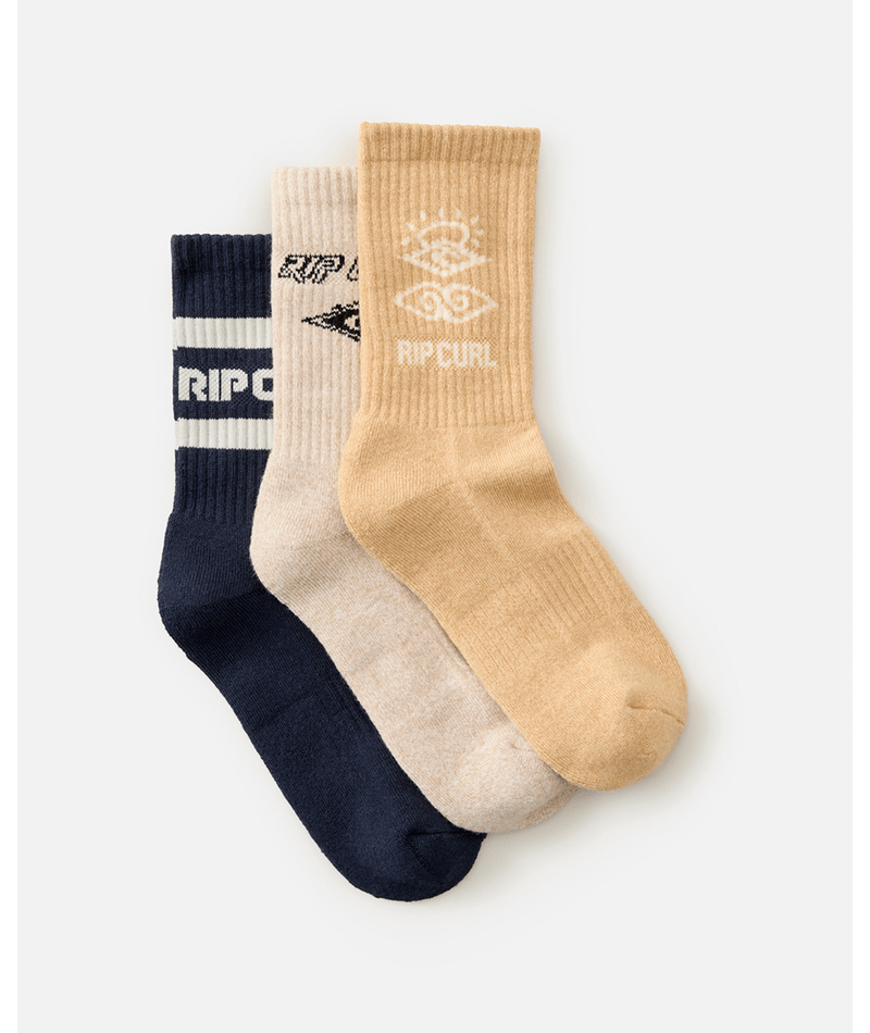 Rip Curl Icons Of Surf Sock 3-Pk in ALMOND