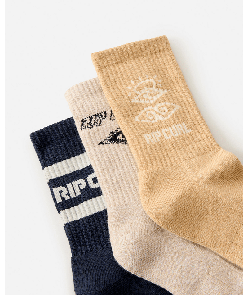 Rip Curl Icons Of Surf Sock 3-Pk in ALMOND