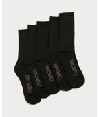 Rip Curl School Crew Sock 5-Pk in BLACK