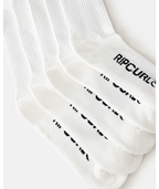 Rip Curl School Crew Sock 5-Pk in WHITE