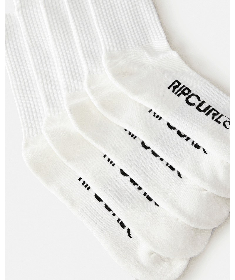Rip Curl School Crew Sock 5-Pk in WHITE