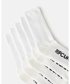 Rip Curl School Crew Sock 5-Pk in WHITE