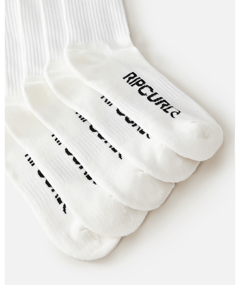 Rip Curl School Crew Sock 5-Pk in WHITE