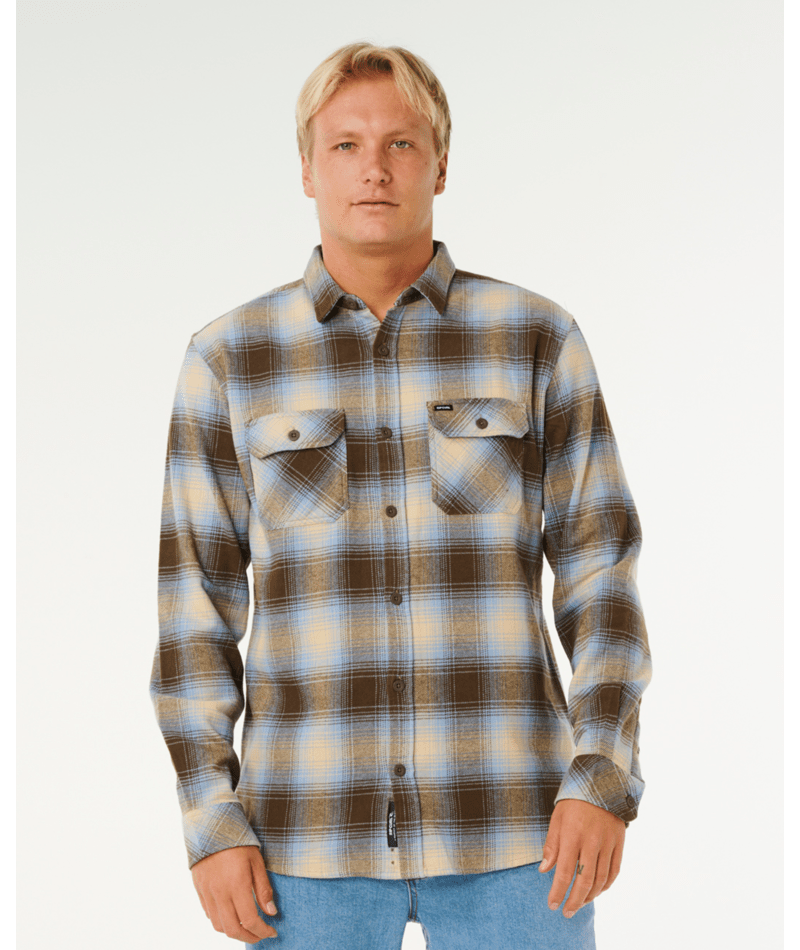 Rip Curl Count Flannel Shirt in BROWN/BLUE
