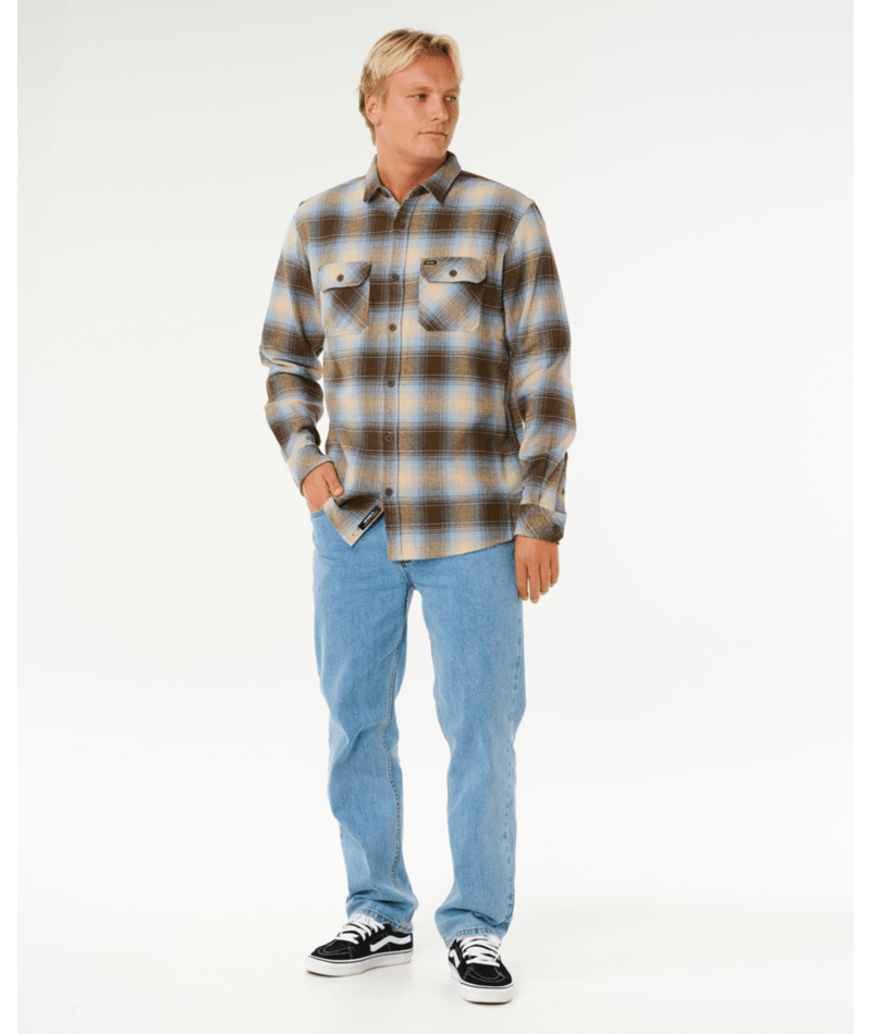 Rip Curl Count Flannel Shirt in BROWN/BLUE