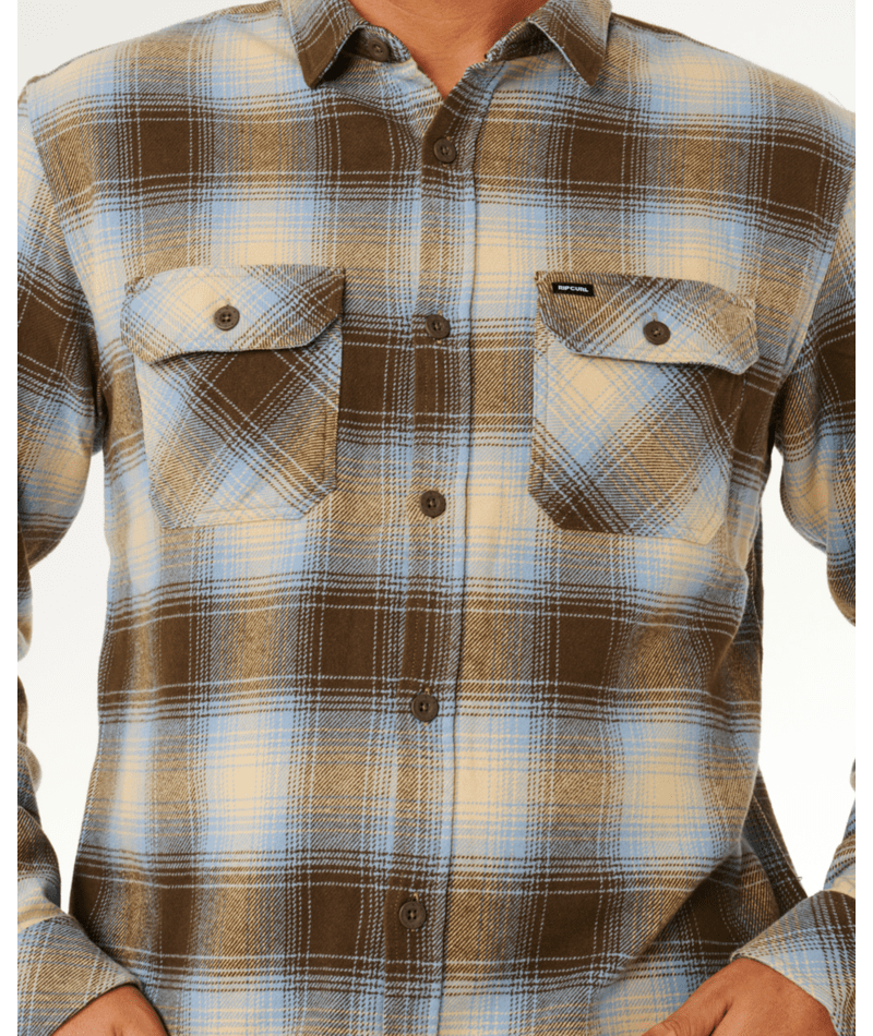 Rip Curl Count Flannel Shirt in BROWN/BLUE