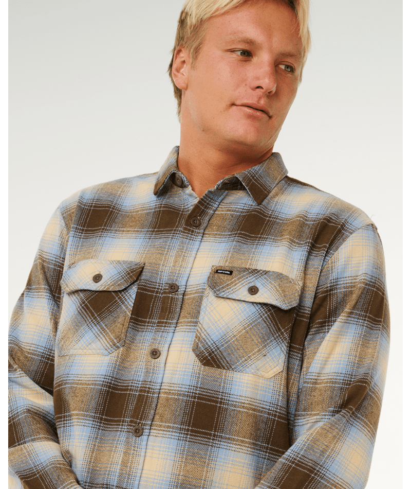 Rip Curl Count Flannel Shirt in BROWN/BLUE