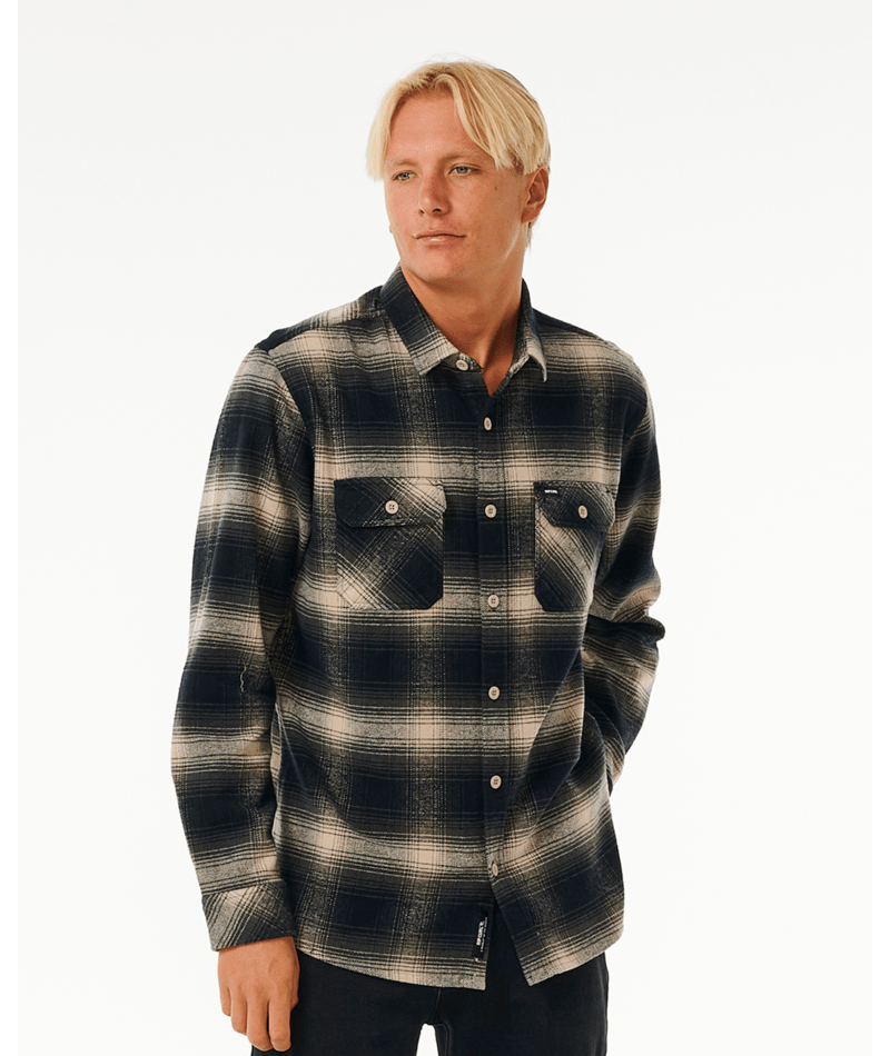 Rip Curl Count Flannel Shirt in TAUPE