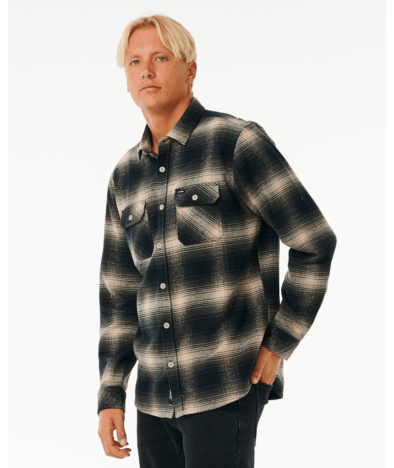 Rip Curl Count Flannel Shirt in TAUPE