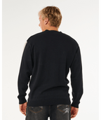 Rip Curl Inner Visions Stripe Knit Crew in BLACK