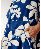 Rip Curl Mixed Hooded Towel in Mid Blue/Off White