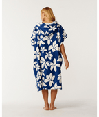 Rip Curl Mixed Hooded Towel in Mid Blue/Off White
