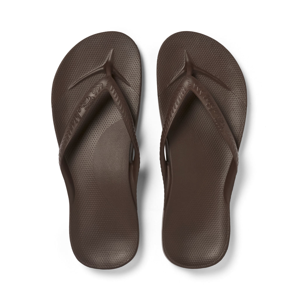 Archies Footwear Arch Support Thongs - Classic - Brown in Single