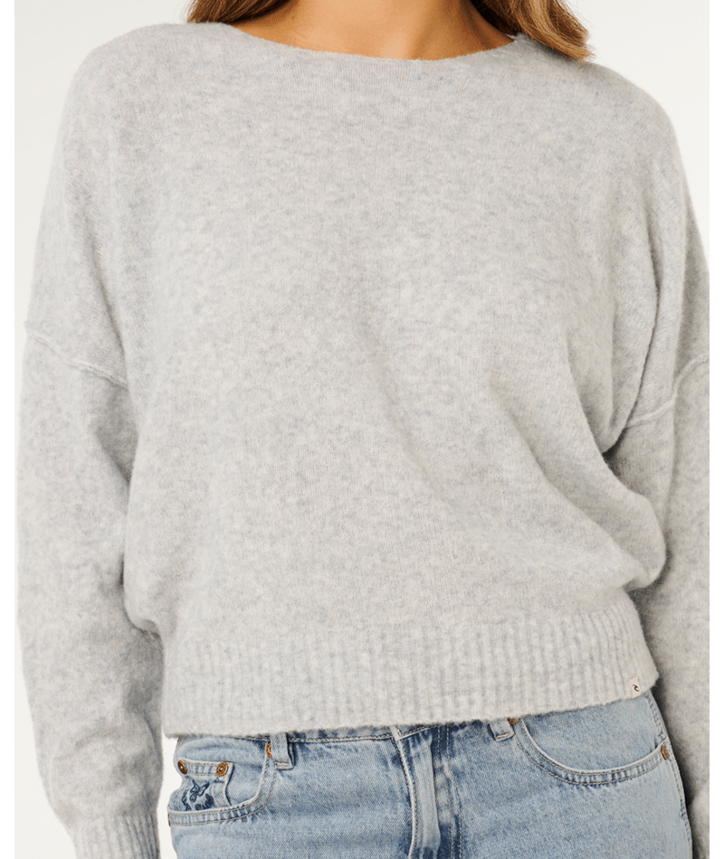 Rip Curl Emily Sweater in LIGHT GREY MARLE