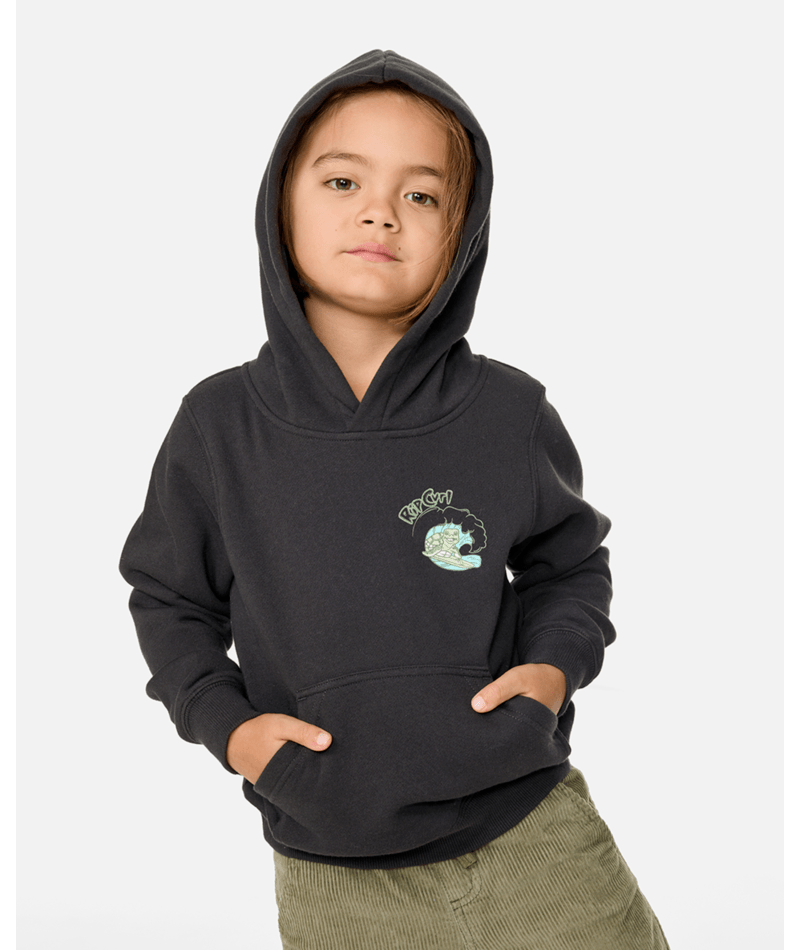 Rip Curl Ride The Wave Art Hood - Boy in WASHED BLACK