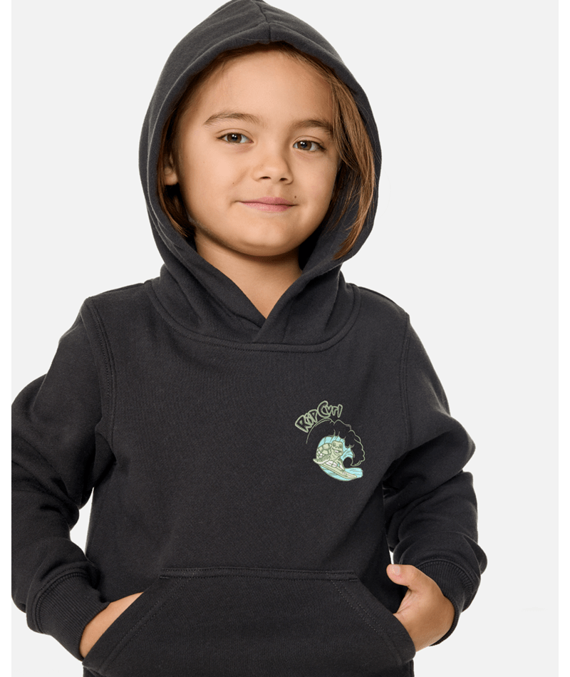 Rip Curl Ride The Wave Art Hood - Boy in WASHED BLACK