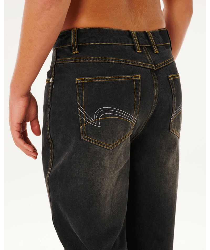 Rip Curl Inner Visions Denim Pant in DARK ACID BLACK