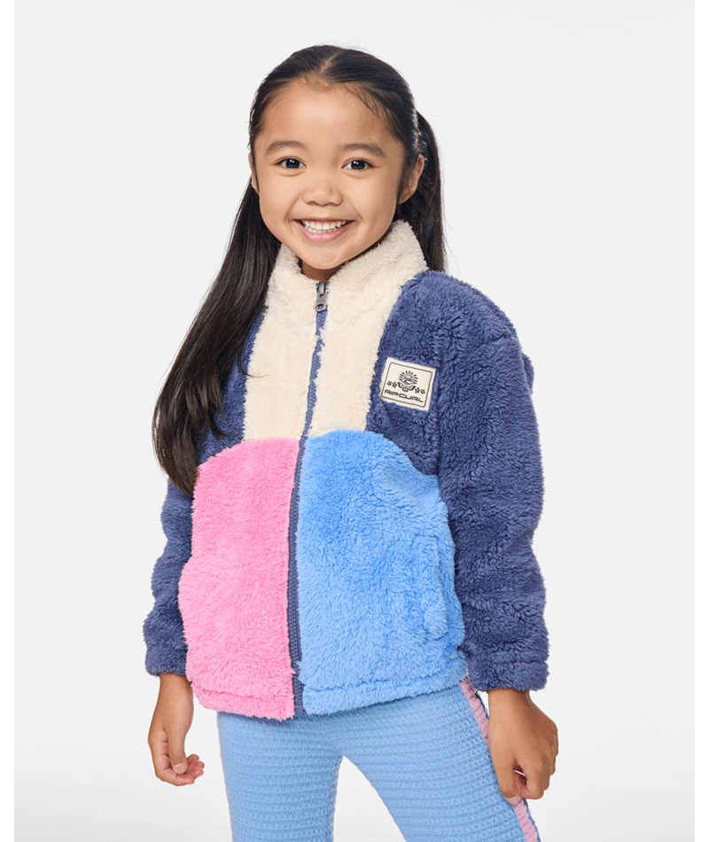 Rip Curl Surf Block Polar Fleece-Girl in NAVY