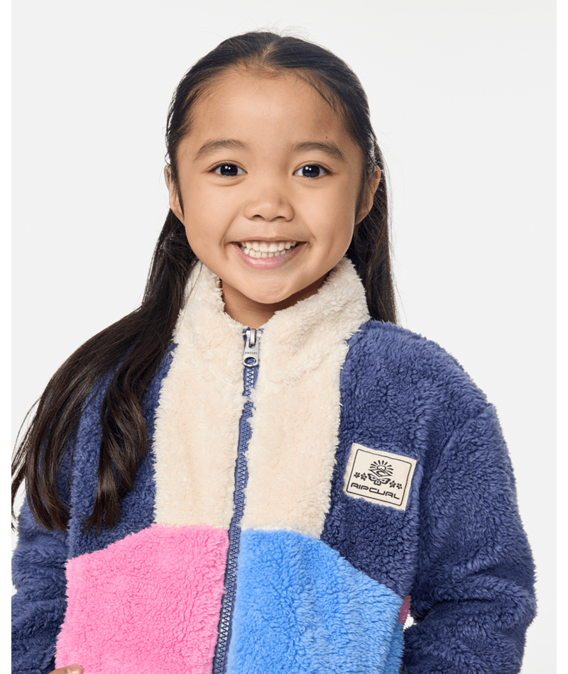 Rip Curl Surf Block Polar Fleece-Girl in NAVY