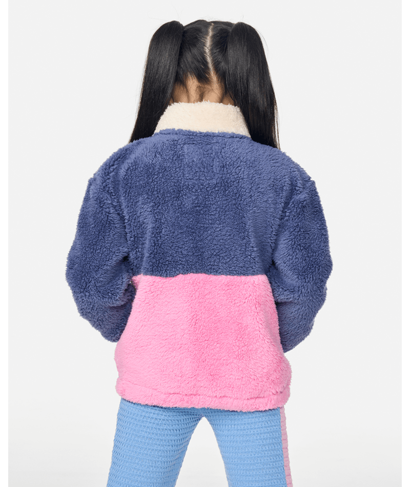 Rip Curl Surf Block Polar Fleece-Girl in NAVY
