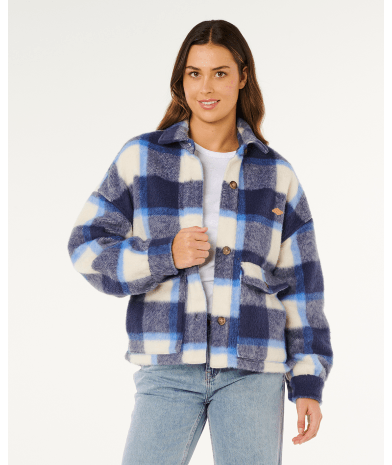 Rip Curl Cala Nights Check Jacket in BLUE