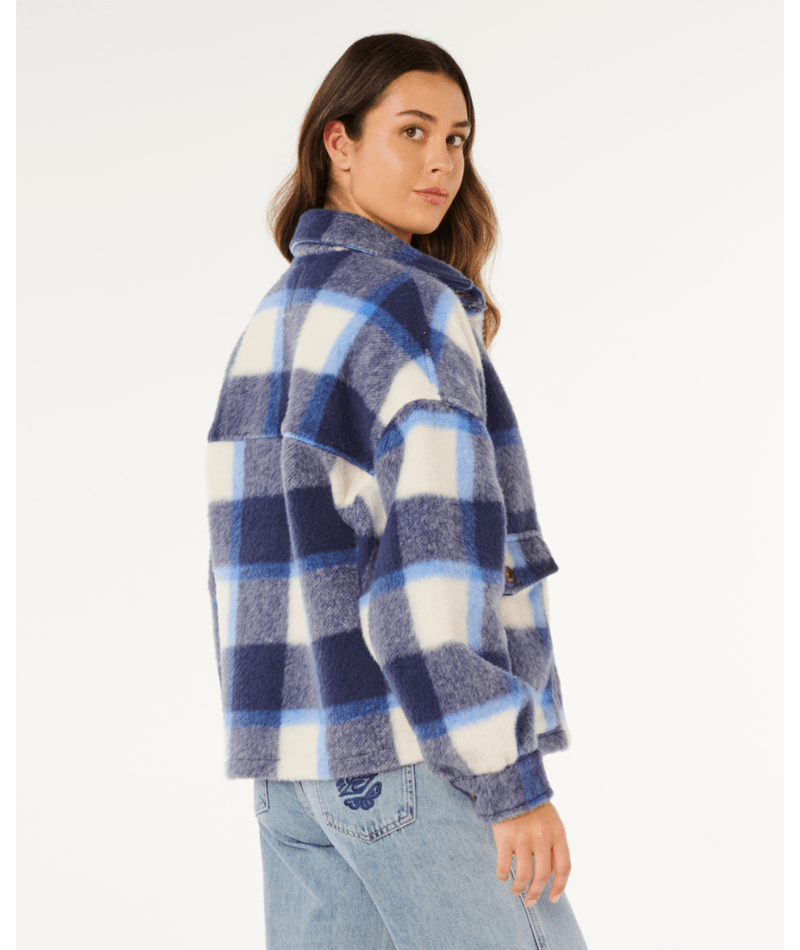 Rip Curl Cala Nights Check Jacket in BLUE