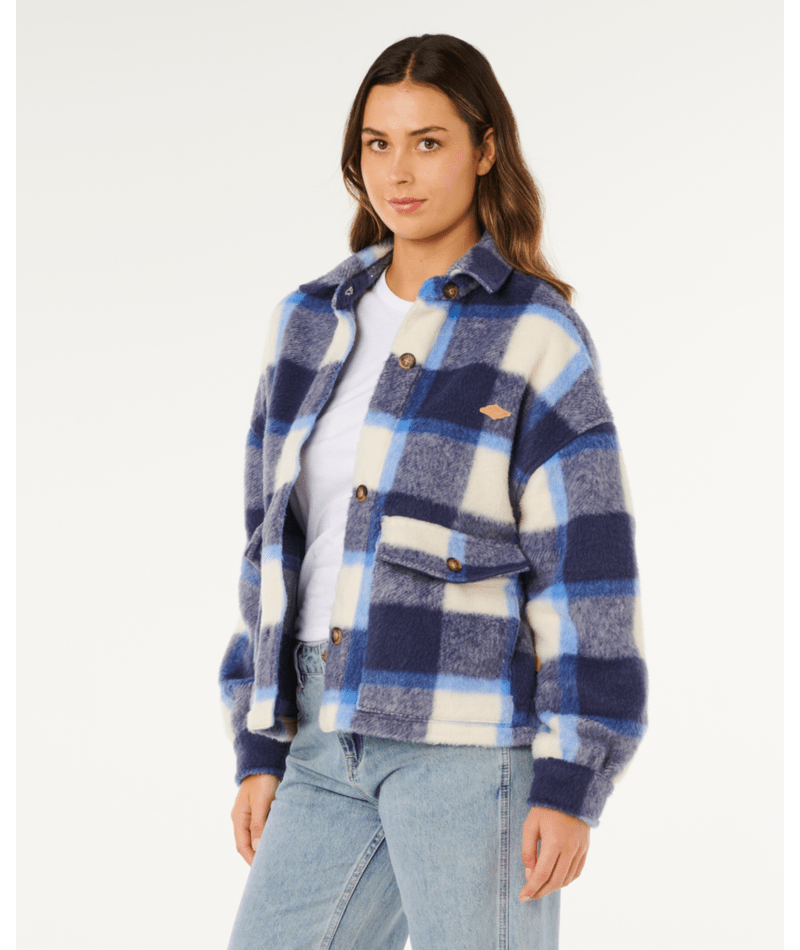 Rip Curl Cala Nights Check Jacket in BLUE