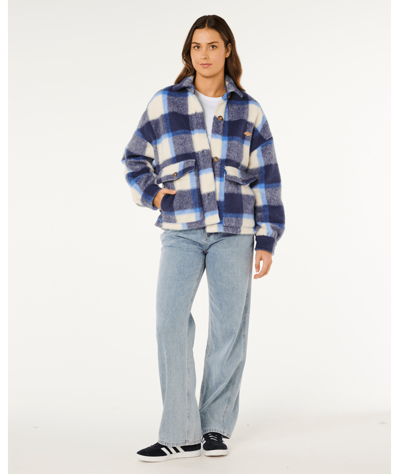 Rip Curl Cala Nights Check Jacket in BLUE
