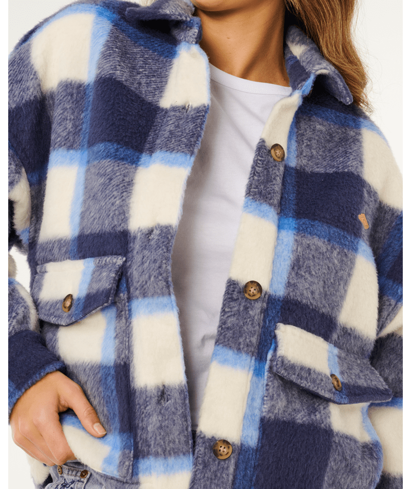 Rip Curl Cala Nights Check Jacket in BLUE