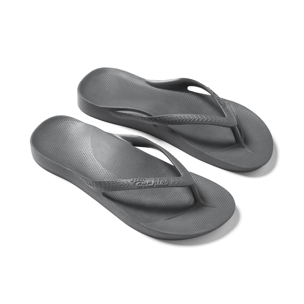 Archies Footwear Arch Support Thongs - Classic - Charcoal in Single