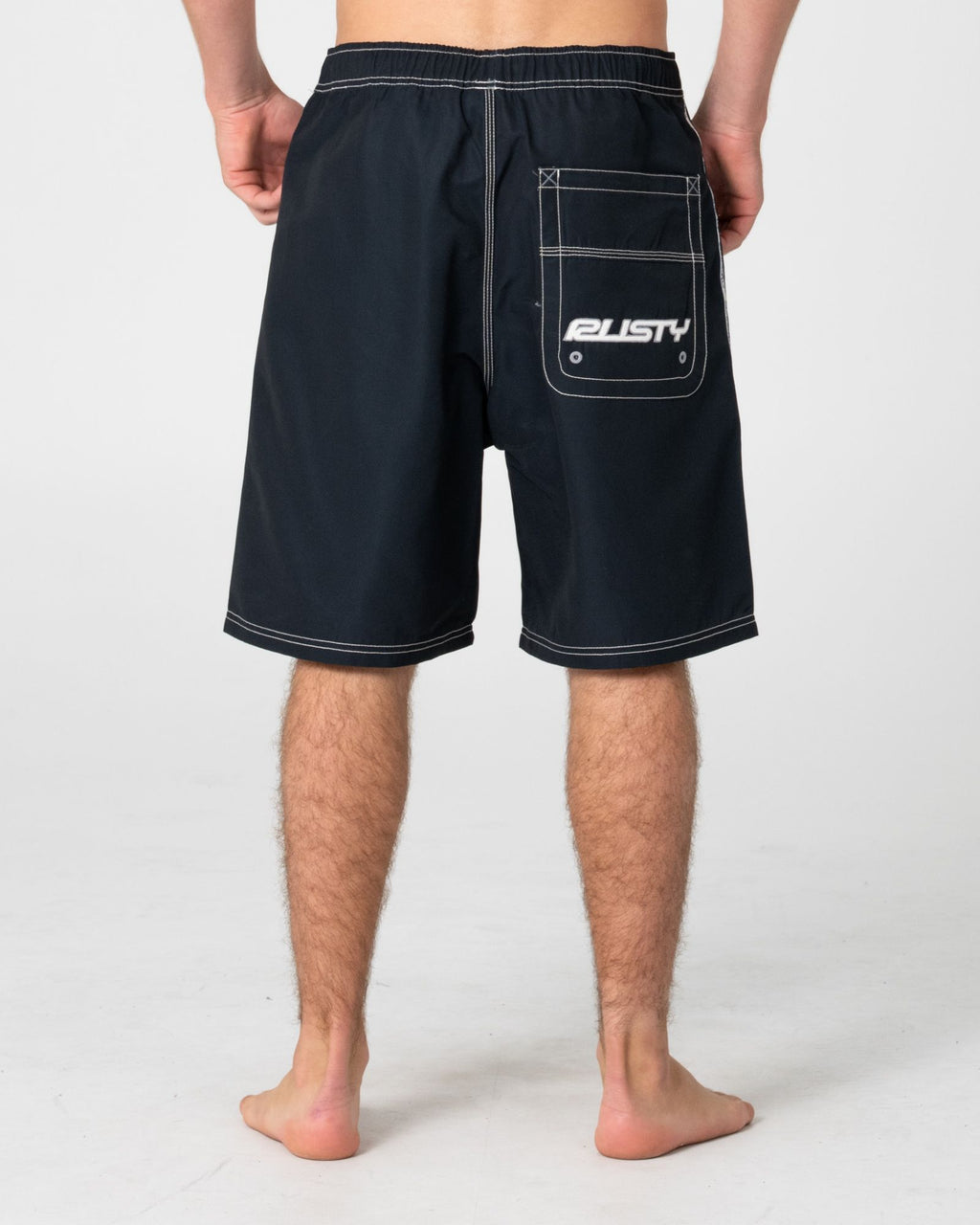 Rusty Flip Daddy 22" Elastic Waist Boardshort in BLACK 4