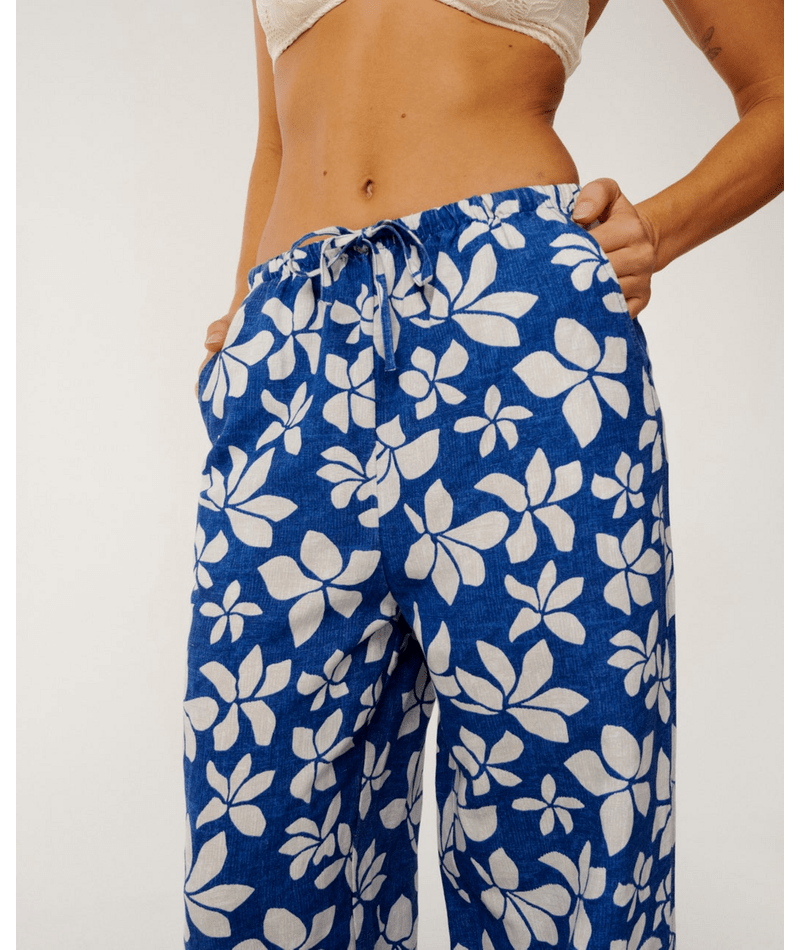 Rip Curl Paraiso Wide Leg Beach Pant in Blue