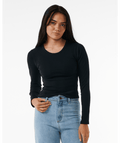 Rip Curl Classic Ribbed L/S Tee in BLACK