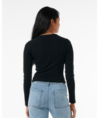 Rip Curl Classic Ribbed L/S Tee in BLACK