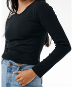 Rip Curl Classic Ribbed L/S Tee in BLACK