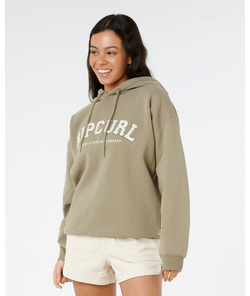 Rip Curl Varsity Hoodie in OLIVE